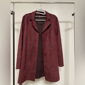Burgundy suede cardigan